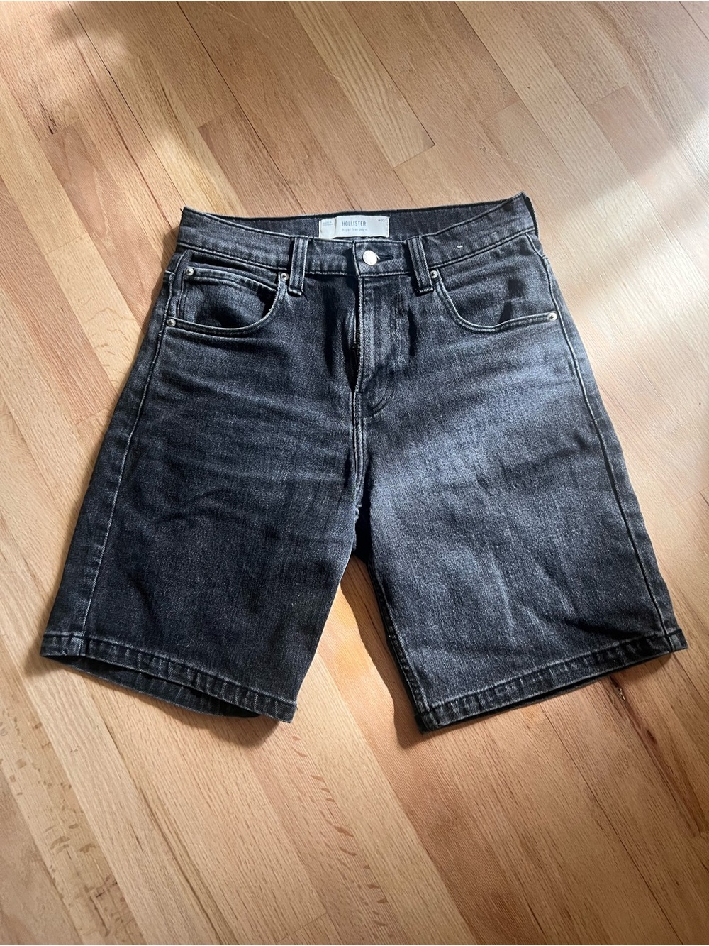 Hollister Black Washed Denim Jean Shorts